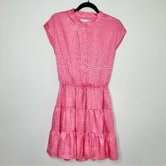 Rebecca Minkoff Ollie Leopard Tiered Dress in Punch Pink - Picture 2 of 11
